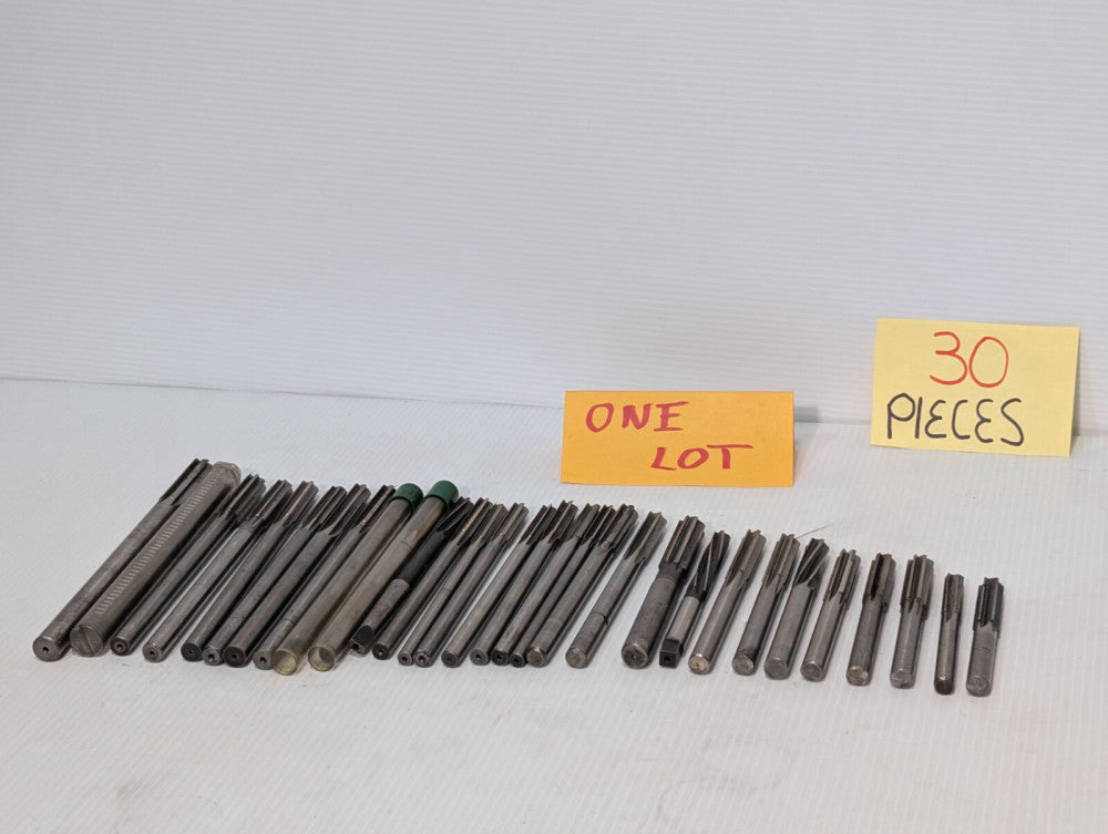 Lot of 30 Chucking Reamers, Varying Types, Manufacturers and Sizes