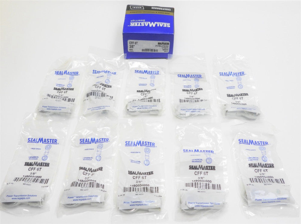 (10-Pack) SealMaster 3/8" Bore Female Threaded Right Hand Rod End 0.3750 3/8-24 