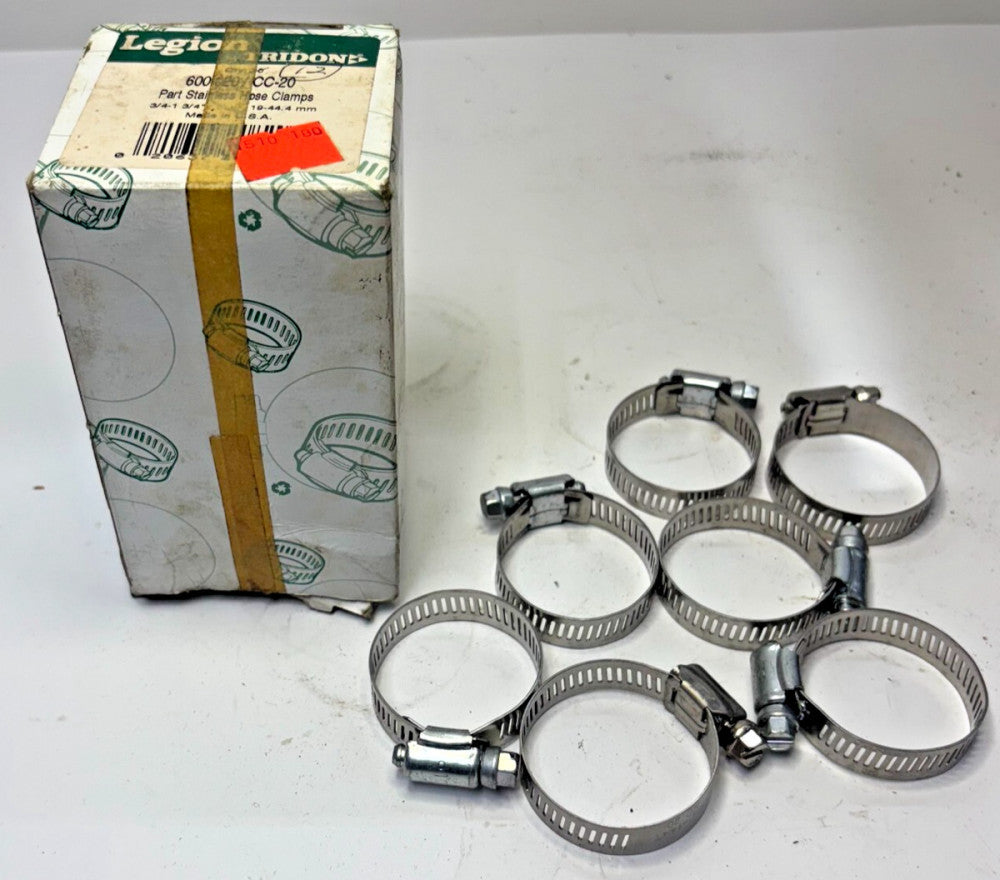 TRIDON LEGION HOSE CLAMPS LOT OF 7 600-020/CC-20 SIZE #20 3/4"-1-3/4"