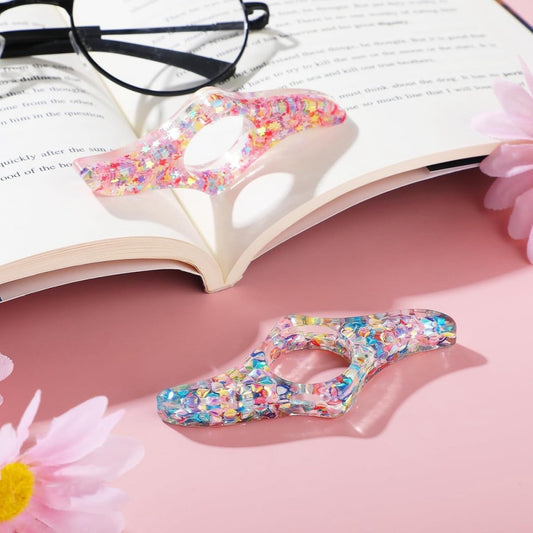 1 Pc Book Page Holder Dried Rock Resin Thumb Book Holder Transparent Thumb Ring