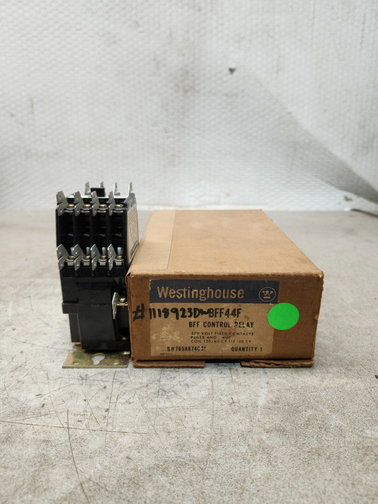 NEW IN BOX WESTINGHOUSE CONTROL RELAY 300V 120/60, 110/50,BFF44F