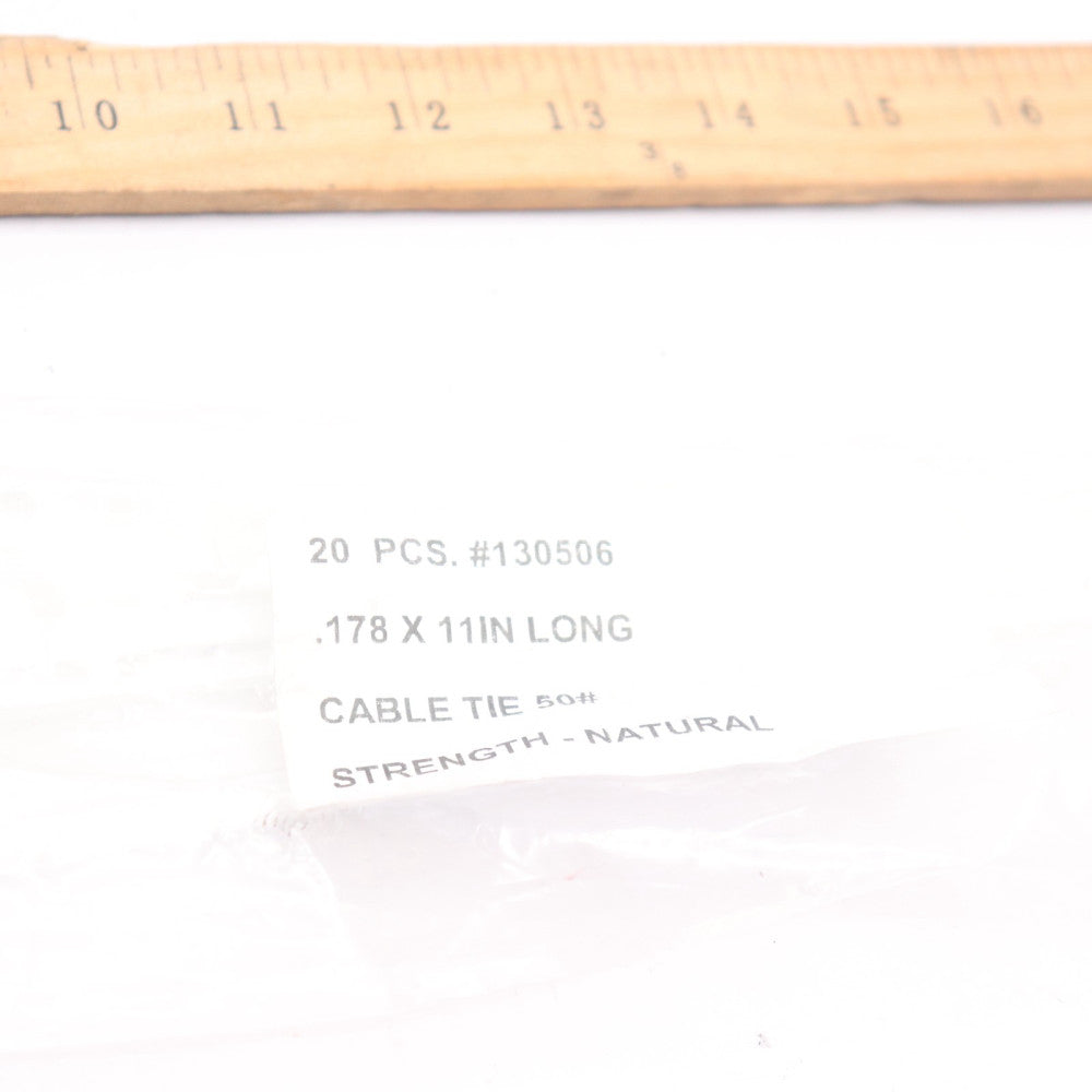 (20-Pk) Strenght Cable Ties Natural 0.178" X 11" 130506
