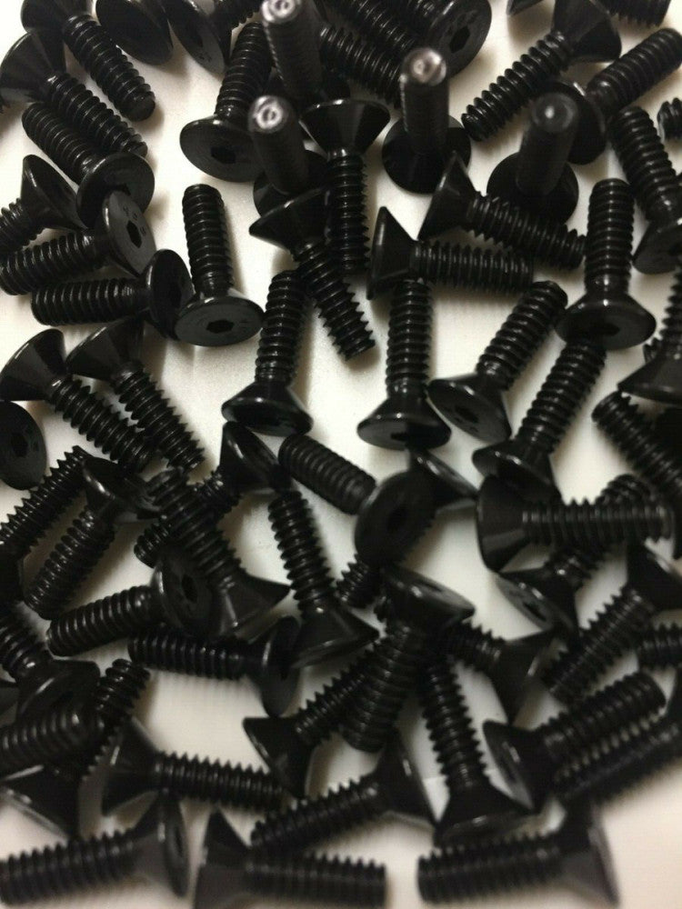 Lot of 100 6-32 Thread Flat Head Socket Cap Screws Alloy Steel Black Oxide 1/2"L