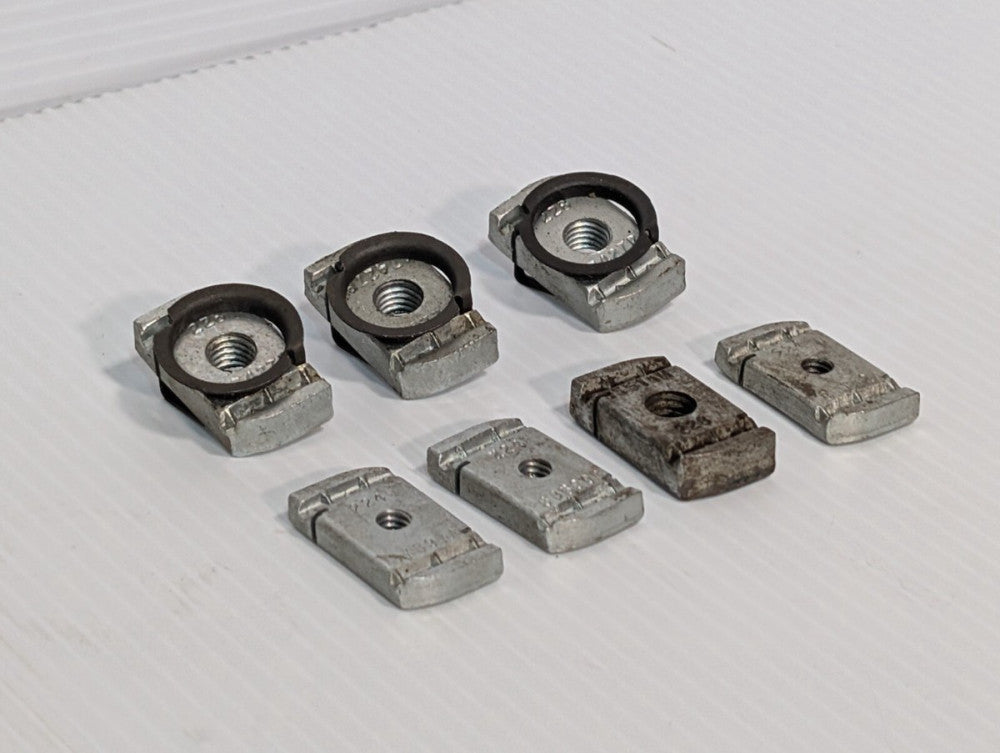 Lot of 7 Eaton Cooper TN228 (x4), TN224 (x3) Zinc Plated Twirl Nuts