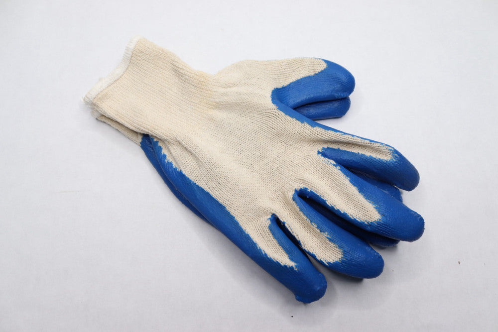 (Pair) MCR Safety Glove Latex Coated Blue Cotton/Polyster Shell 10 Gauge 9682L
