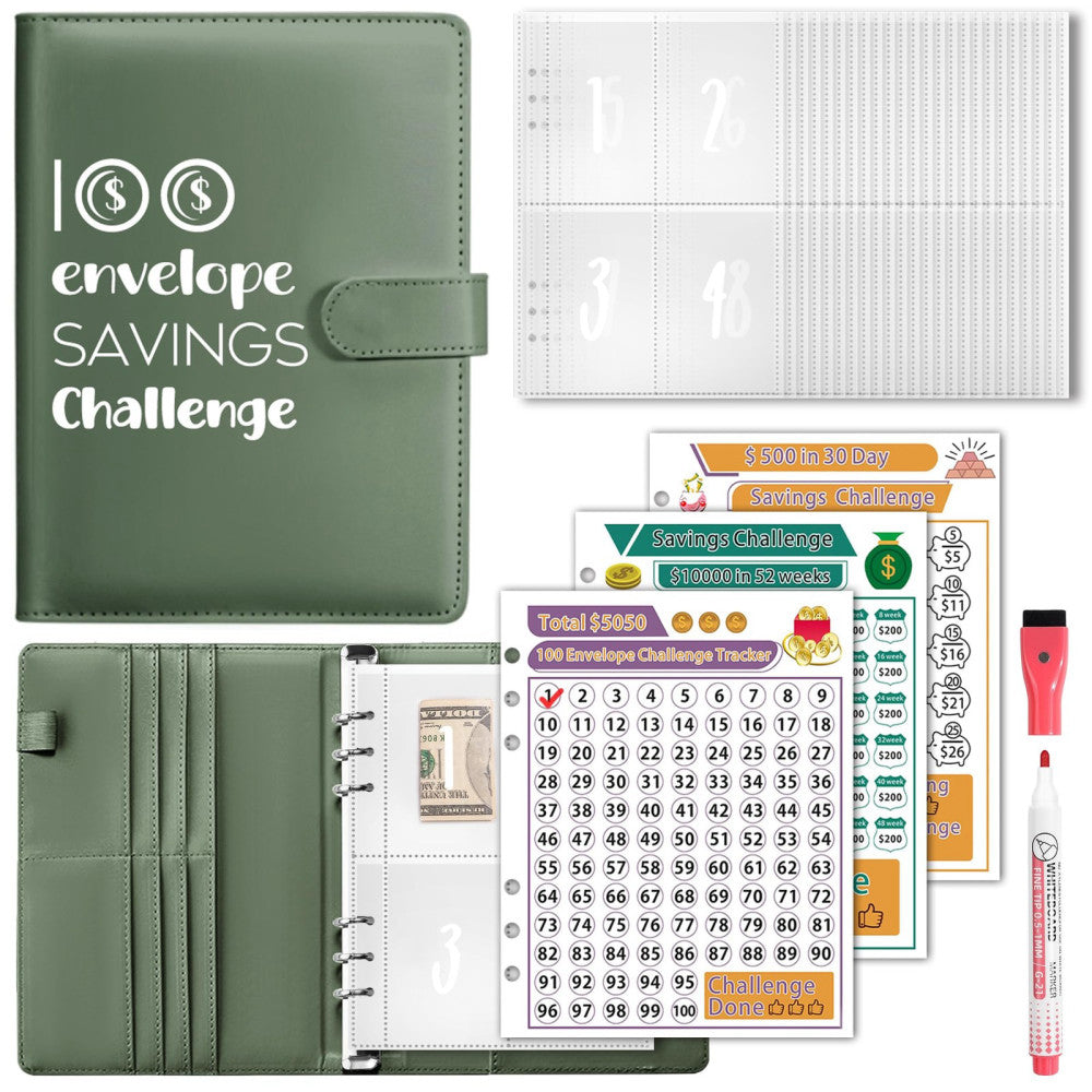 100 Envelopes Money Saving Challenge, A5 Savings Challenges Book Budget Binde...