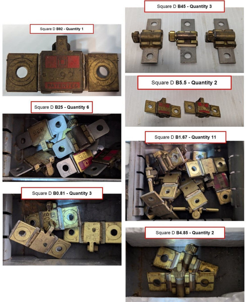 Lot of 28 Square D Overload Relay Thermal Units - Various Sizes