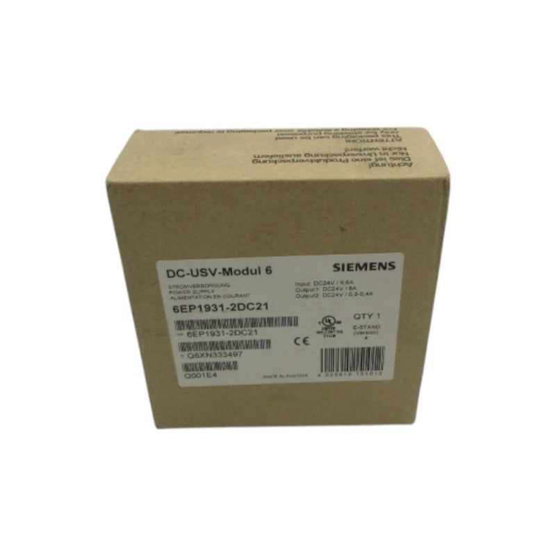 SIEMENS 6EP1931-2DC21 24VDC 6.6A NSFS