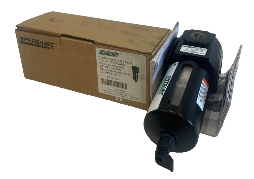 NEW SPEEDAIRE 4ZL50A COMPRESSED AIR FILTER 1/2" NPT, STANDARD