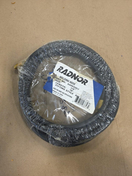 64003357 RADNOR WELDING HOSE 1/4" X 10' Black EPDM Rubber Hose 1/4" M x M NPT