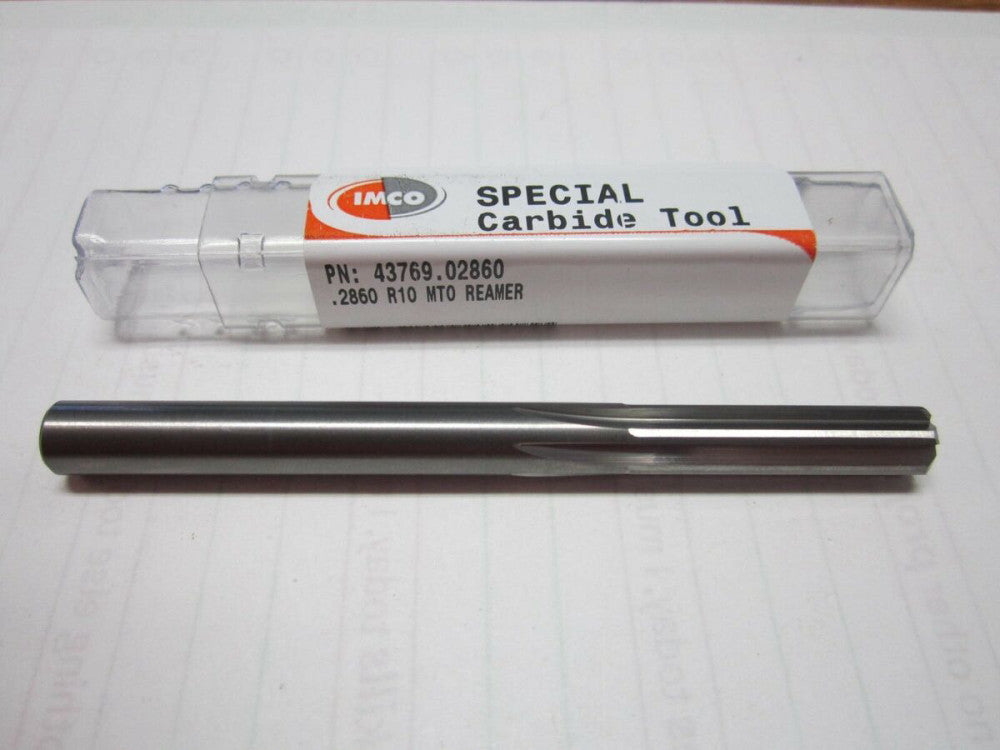 IMCO 0.2860x1-1/2x3-1/2" R10 MTO 6 FL HSS Straight Rt Hand Chucking Reamer 