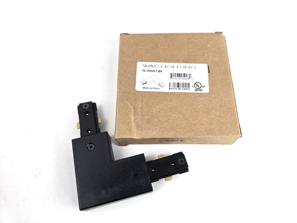 WAC Lighting H-Track Right "L" Connector HL-RIGHT-BK