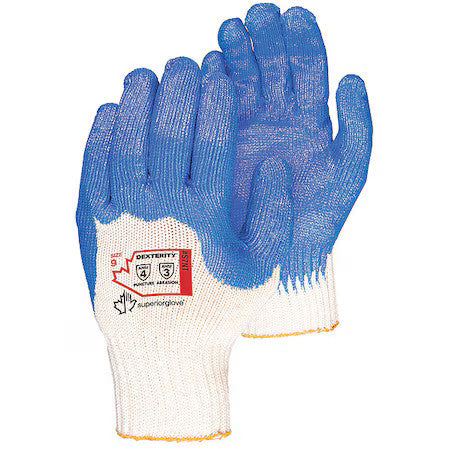 Superior Glove S7nt-10 Knit Gloves, Cotton, Rough 4-Mar, Knit, Blue/White, Xl (