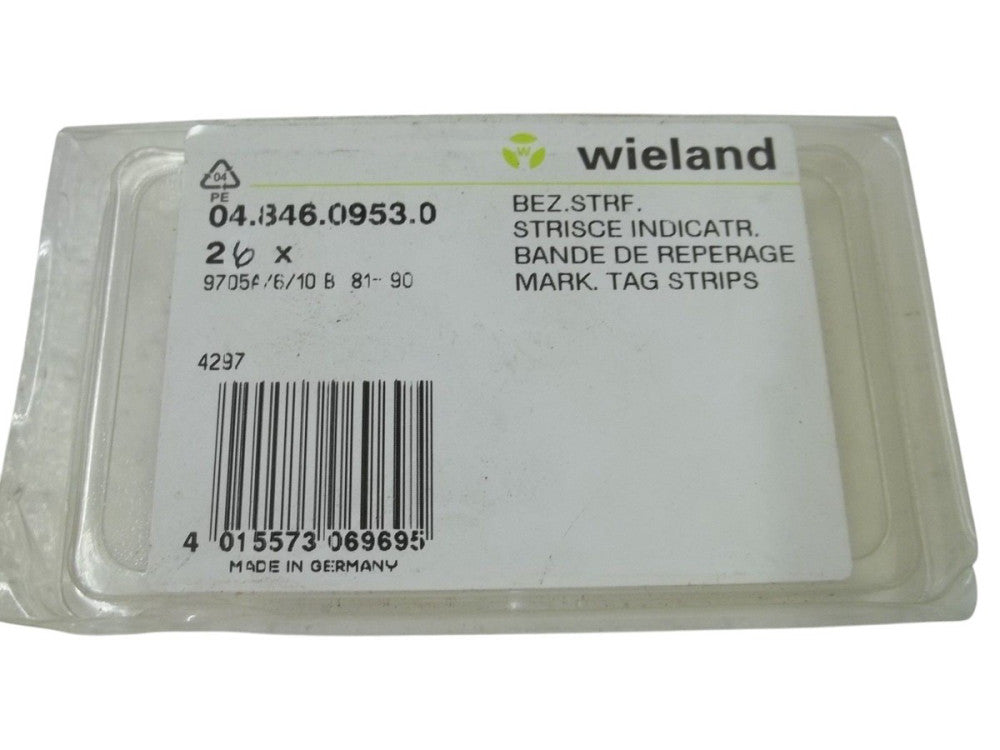 WIELAND 04.846.0953.0 MARK. TAG STRIPS 81-90(PKG OF 26) NSMP