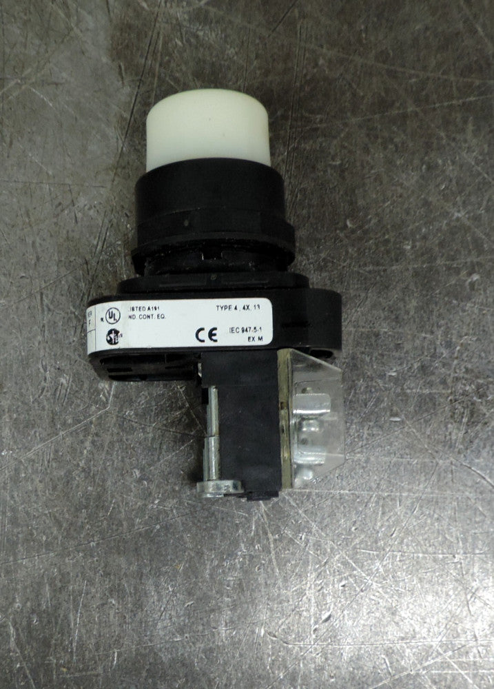 Allen Bradley White Push Button With Pilot Light 800H-PRB16W  Series F