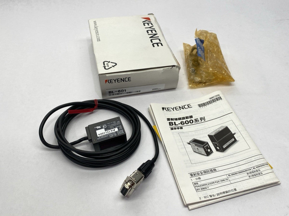Keyence BL-601 Ultra Small Laser Barcode Reader, Standard Type Front Raster