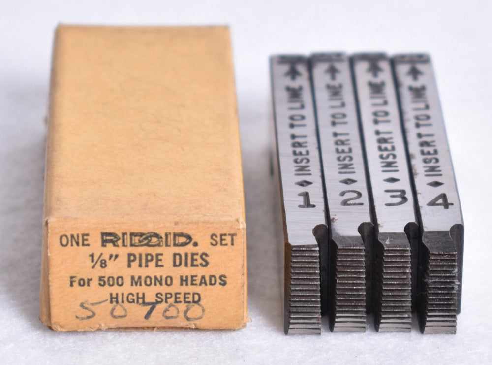 4 Count Ridgid 1/8" High Speed Pipe Dies for 500 Mono Heads  50700
