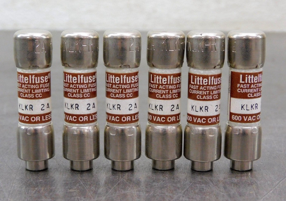 Littelfuse KLKR 2A Fast Acting Current Limiting Fuse 600V 2A Lot of Six (6)
