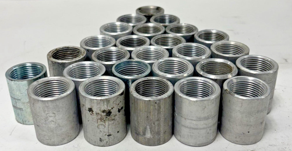 EC THREADED PIPE COUPLINGS LOT OF 26 THREAD SIZE 14 HEIGHT 1-5/8" WIDTH 1-1/4"