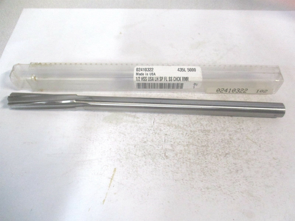 (433-0.5469) 35/64" x 2" x 8" OAL 8-Flute Bright Finish HSS Chucking Reamer 
