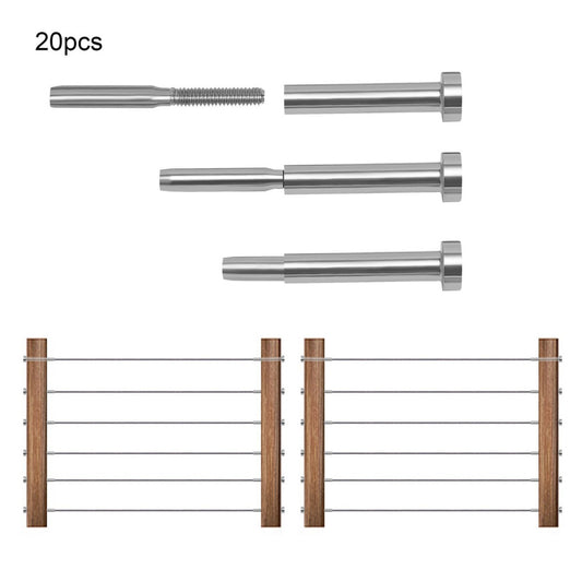 20Pcs T316 Stainless Steel Cable Railing Hardware Kit For 3/16" Wire Rope Cables