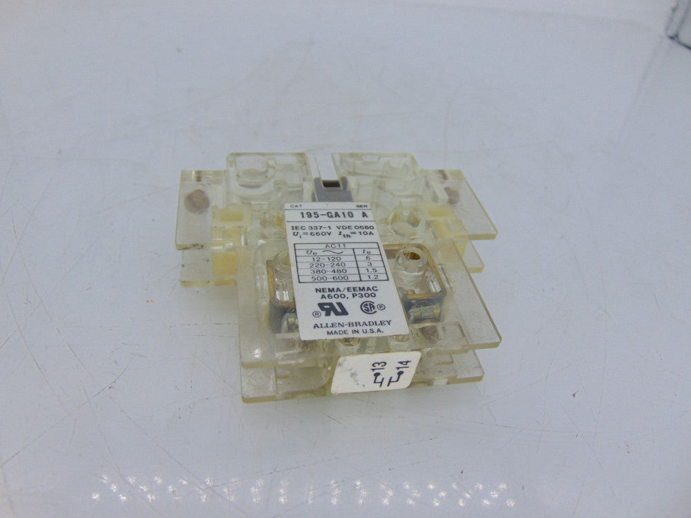 ALLEN BRADLEY 195-GA10 SERIES A CONTACT BLOCK