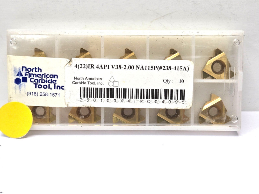 NORTH AMERICAN*4(22)IR 4API V38-2.00 NA115P*LAYDOWN THREADING INSERT****LOT OF 6