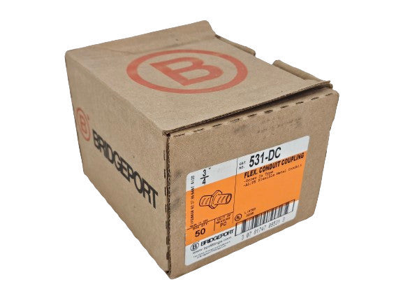 Box of (50) Bridgeport 531-DC 3/4" Flex Conduit Fittings, New, Sacramento
