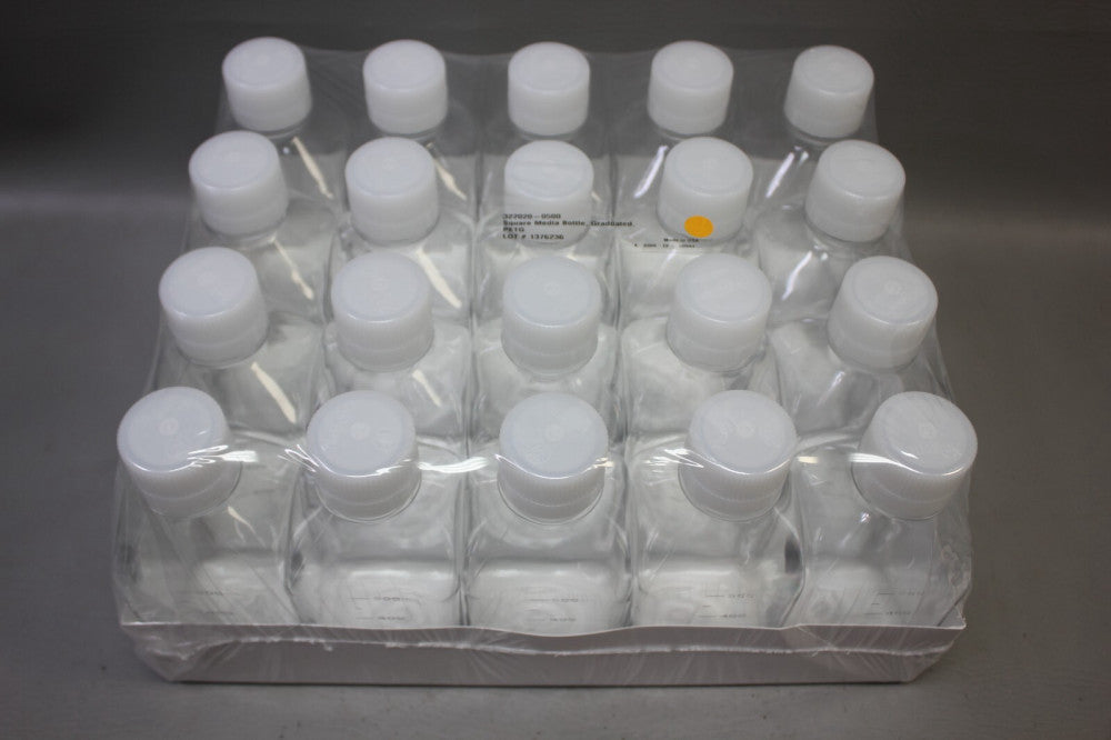 THERMO SCIENTIFIC SQUARE MEDIA BOTTLE PETG 500ML GRADUATED 20 PCS 322020-0500