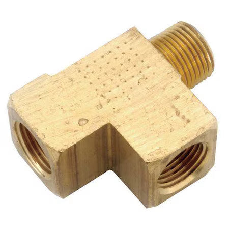 Zoro Select 706127-08 Tee Brass Tee, 1/2 In Female Npt X 1/2 In Male Npt