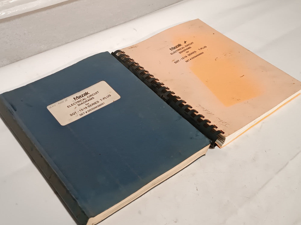 Lot of 2 Mazak SQT15/18 Series T Plus Electrical Circuit Diagrams bound as shown