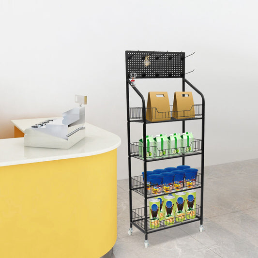 4 Tier Retail Snack Candy Display Rack Stand Display Organizer Basket Holder