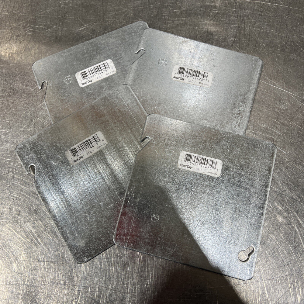 Thomas & Betts 72C1 Steel City Outlet Box Cover Lot Of 4 Nos Surplus
