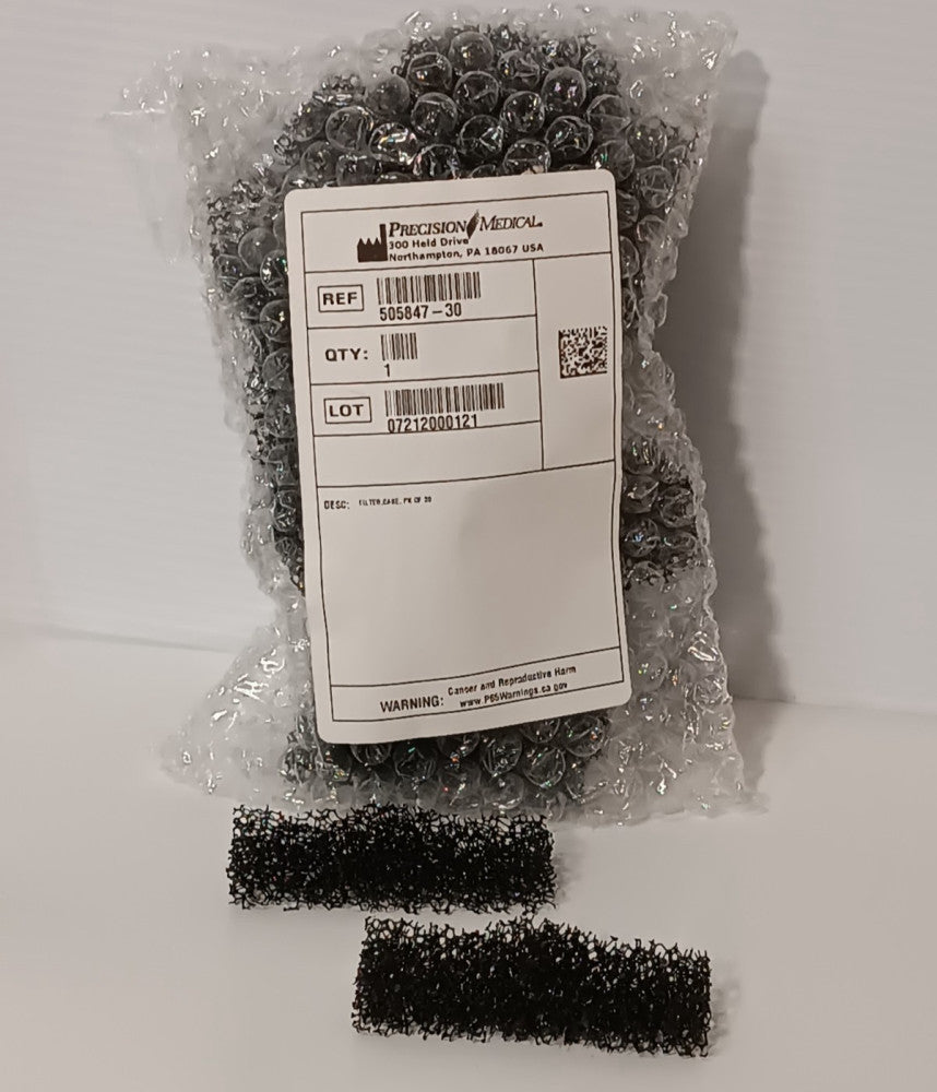 Precision Medical 505847-30 (30 Ct.) Black Filters Packs for Oxygen Concentrator
