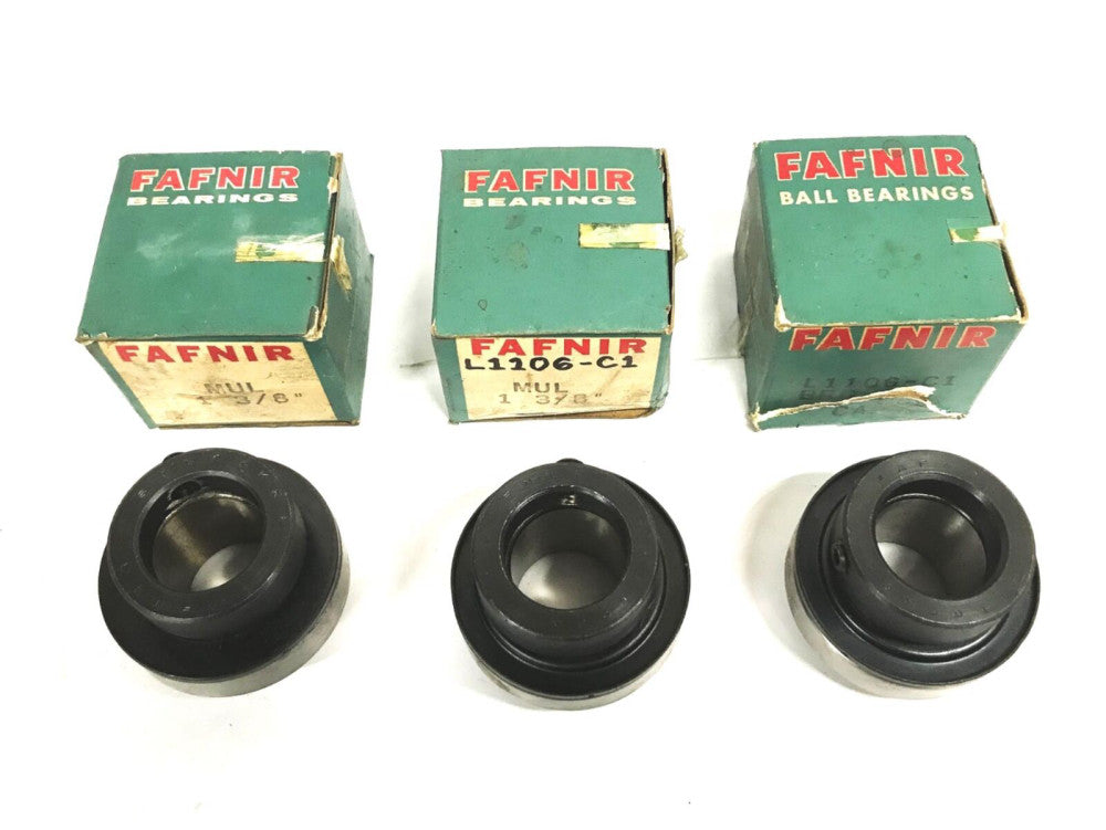 Fafnir 1-3/8 inch Insert Bearing with Collar L1106-C1/S1106KC1 [Lot of 3] NOS