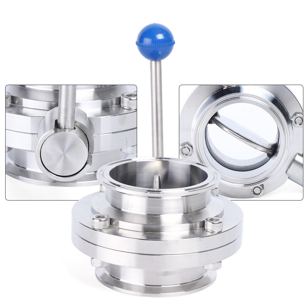 3 Inch Tri Clamp Clover Butterfly Valve Sanitary Butterfly Valve Stainless Steel