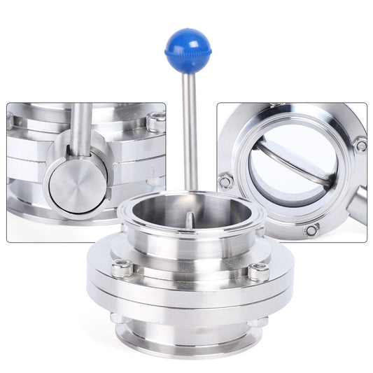 3 Inch Tri Clamp Clover Butterfly Valve Sanitary Butterfly Valve Stainless Steel
