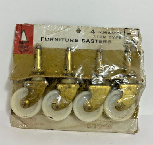 4-Pack Vintage Nylon Bearing Stem Type Furniture Casters