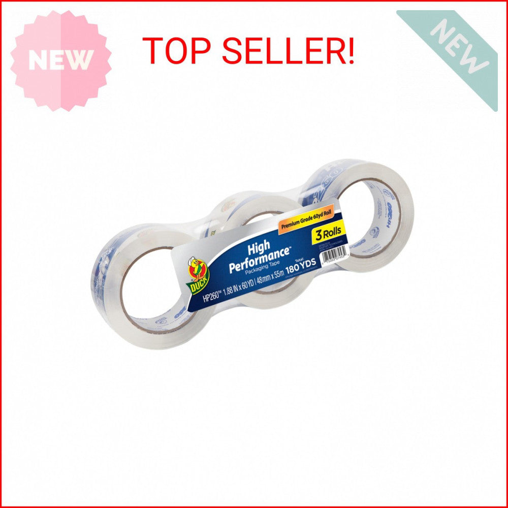 Duck HP260C03 Packing Tape Refill, 3 Rolls, 1.88 Inch x 60 Yard, Clear (655074)