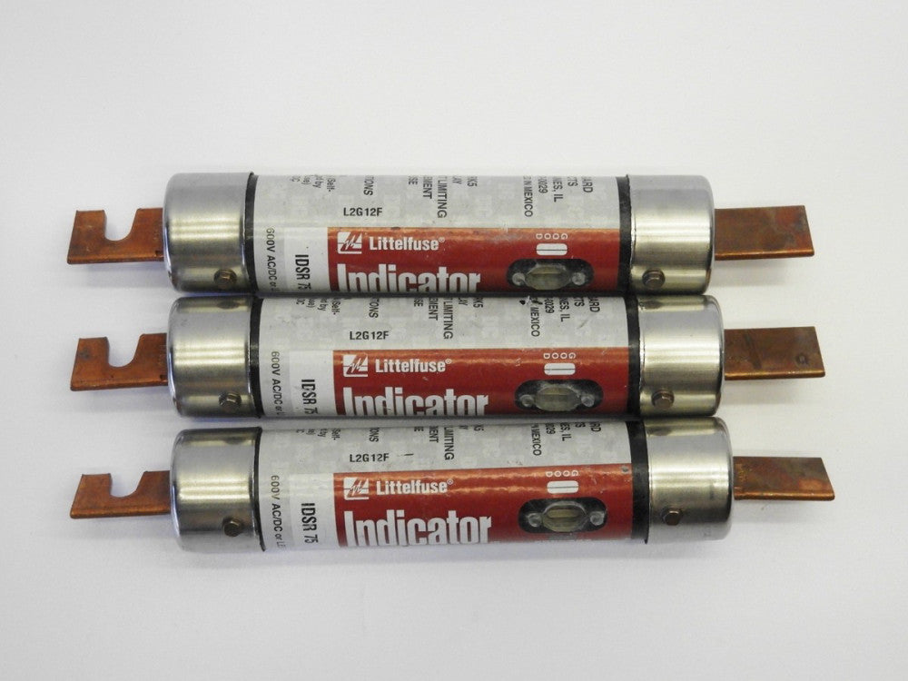 (Lot of 3) Littelfuse IDSR 75 Indicator Fuse 75-AMP 600V AC/DC or Less