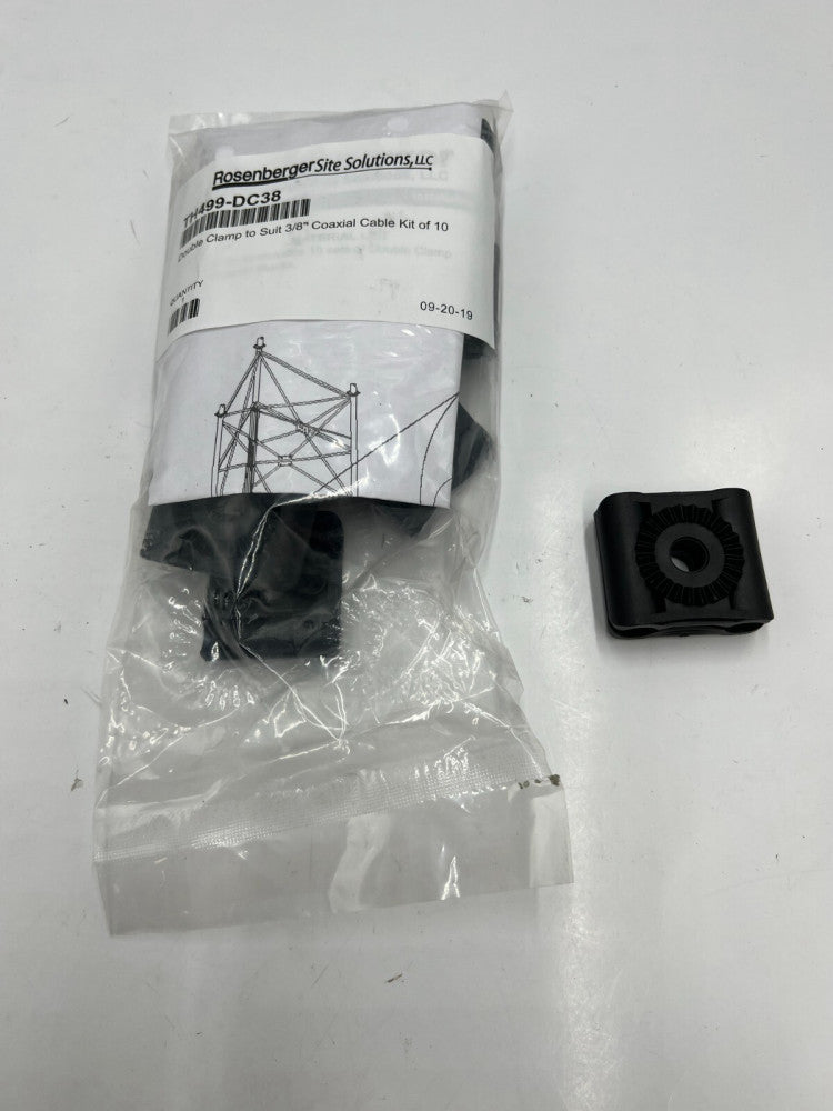 (2 Pack of 10) Rosenberger Double Clamp to Suit 3/8” Coaxial Cable TH499-DC38