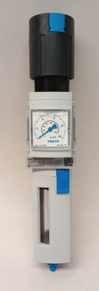 Festo MS4-LFR-1/4-D6-ERM-AS Pressure Reducing Valve 529148 MS4LFR14D6ERMAS