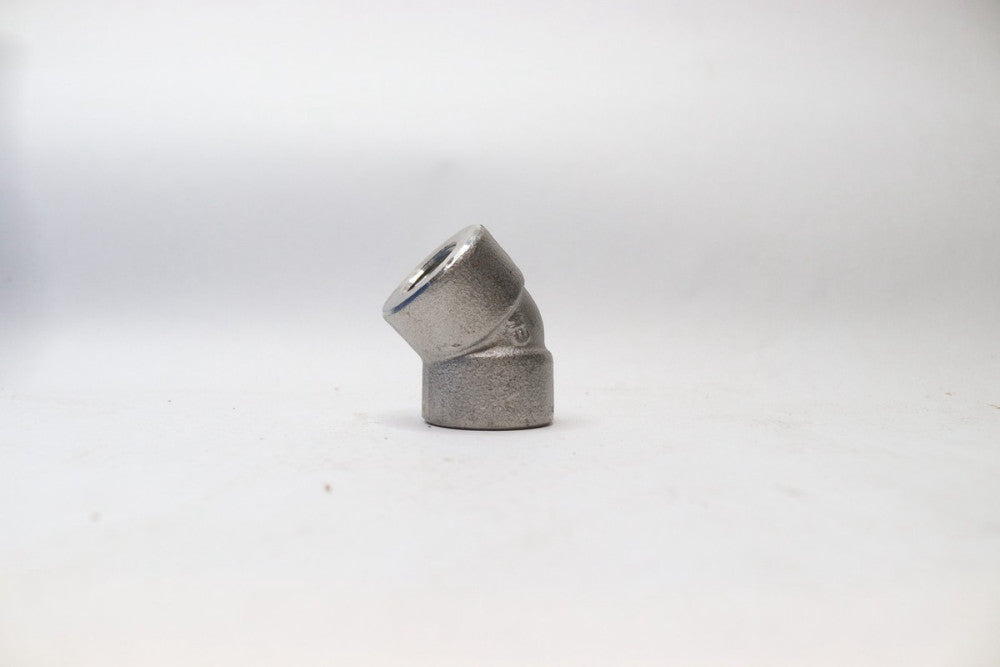 45 Degree Pipe Elbow 304/304L Stainless Steel 3000 LB 1/2" FNPT 