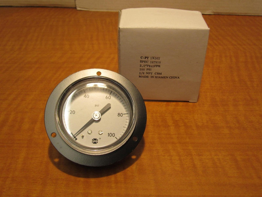 U.S. GAUGE P845FFK Panel Mount Pressure 2-1/2" Gauge 0 - 100 PSI 1/8" NPT NEW