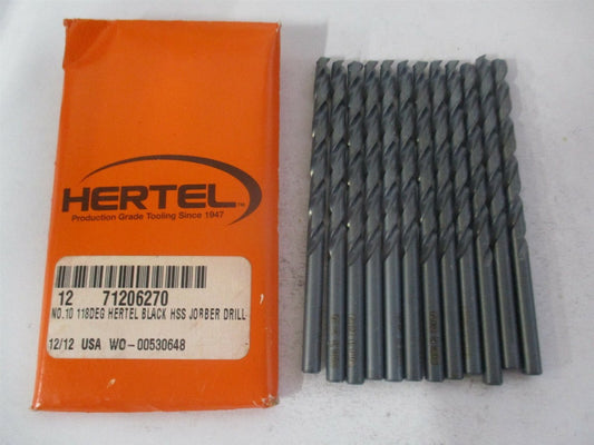 (71206270) #10 2-7/16" x 3-5/8" 118° High Speed Steel Jobber Drill - Pack of 12