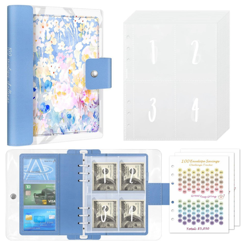 100 Envelopes Money Saving Challenge Binder A5 Money Saving Budget Binder wit...