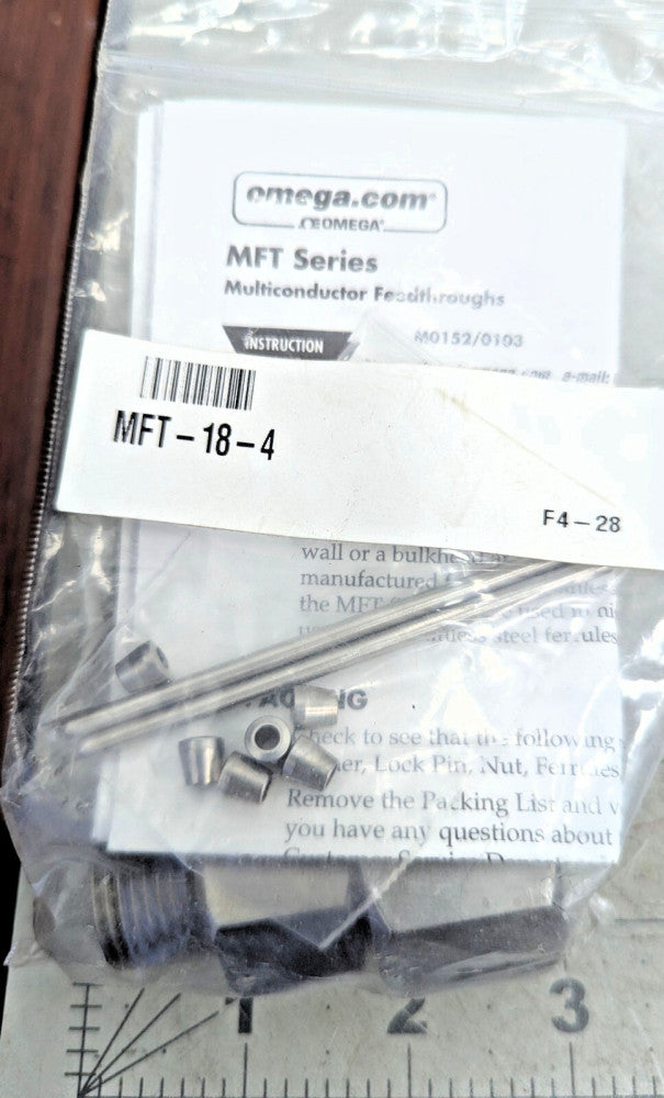 Omega MFT-18-4 Multiconductor Feedthrough High Temperature Vacuum/Pressure [OF58