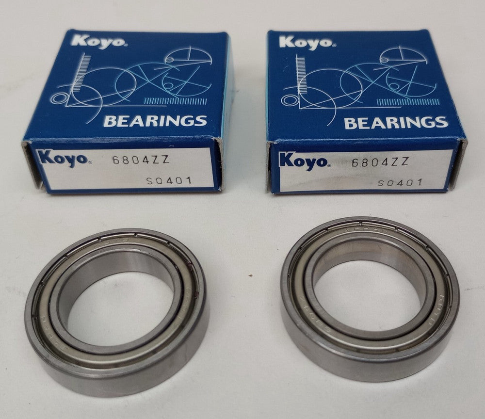 Koyo 6804ZZ Ball Bearing Deep Groove 20mm ID X 32mm OD X 7mm W (Pack of 2)