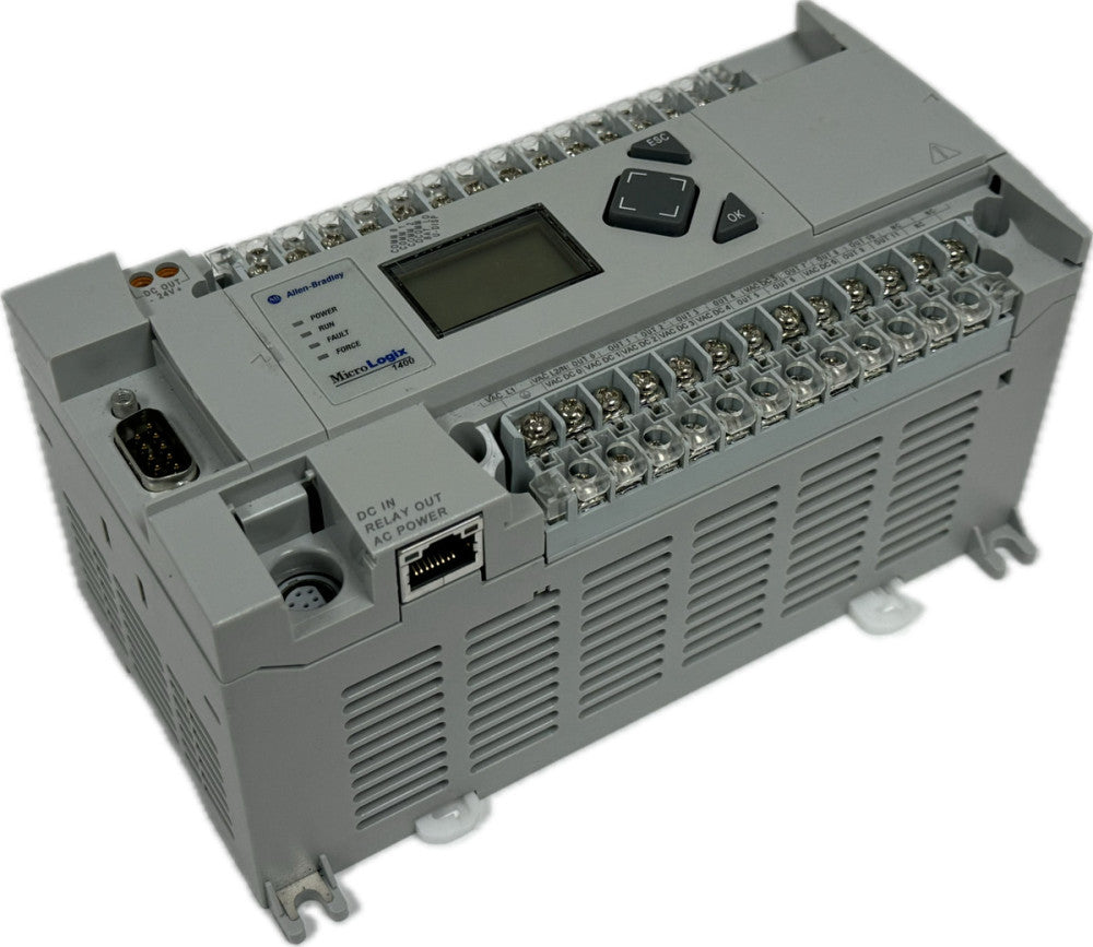 USED ALLEN BRADLEY 1766-L32BWA MICROLOGIX 1400 CONTROLLER SER. B FW: 14