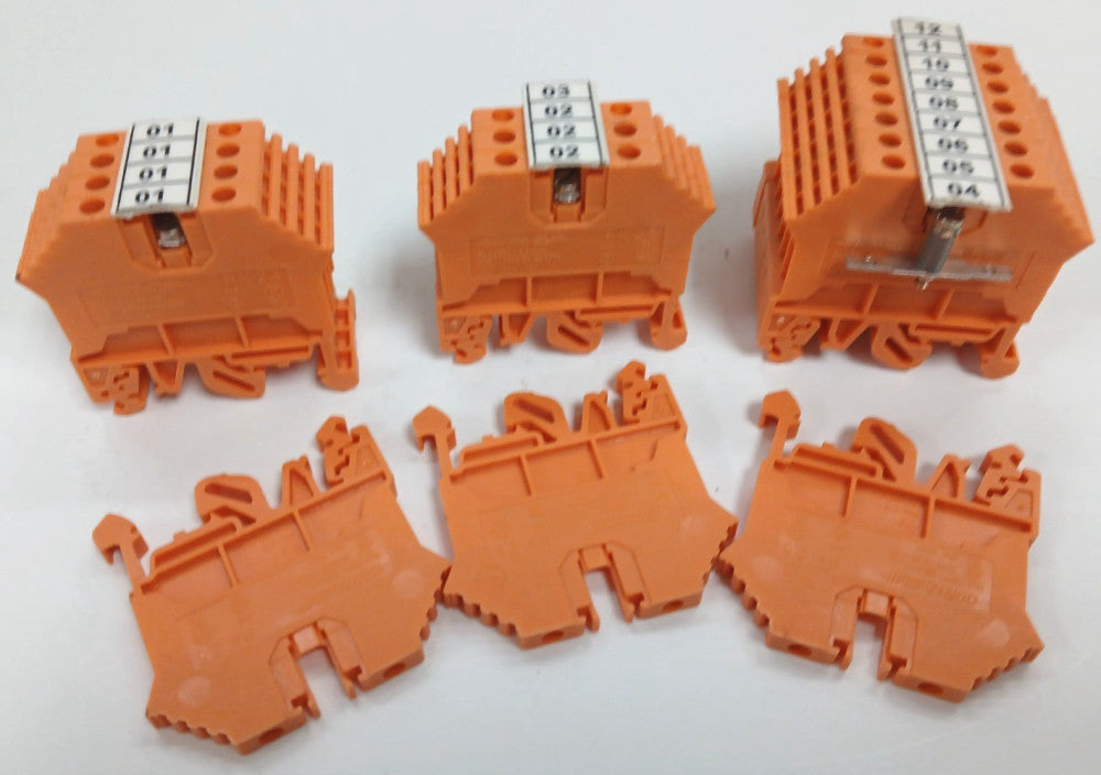 CONTA CLIP FEED THROUGH TERMINAL BLOCK ORANGE RK 2,5 600V  26 AMP  LOT OF 17